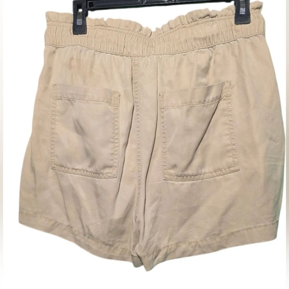 Loft Size Small Women's Tan Paperbag Drawstring Short Waist 32 Inseam 3 - Picture 3 of 4